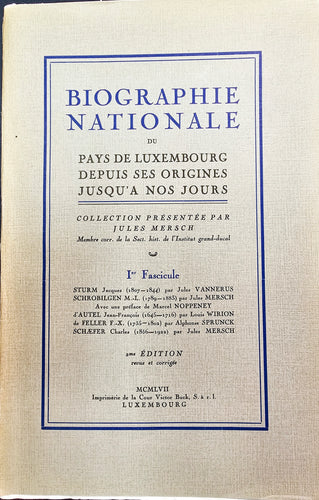 Biographie Nationale du Pays de Luxembourg - Ier Fascicule