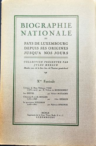 Biographie Nationale du Pays de Luxembourg - Fascicule X