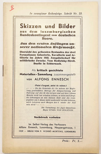 Skizzen und Bilder aus dem luxemburgischen Bundeskontingent zum deutschen Heere - Schrift Nummer 22