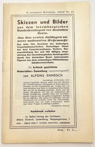 Skizzen und Bilder aus dem luxemburgischen Bundeskontingent zum deutschen Heere - Schrift Nummer 23