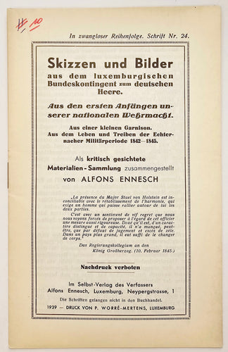 Skizzen und Bilder aus dem luxemburgischen Bundeskontingent zum deutschen Heere - Schrift Nummer 24