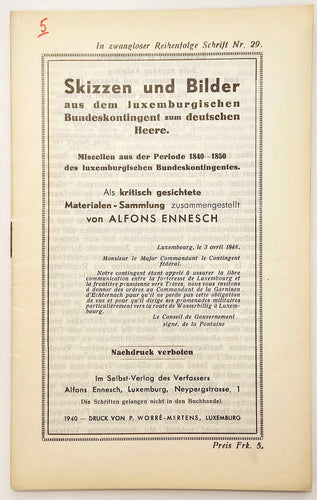 Skizzen und Bilder aus dem luxemburgischen Bundeskontingent zum deutschen Heere - Schrift Nummer 29