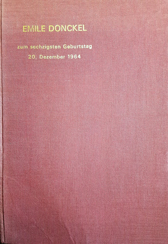 Emile Donckel - Zum sechzigsten Geburtstag - 20. Dezember 1964