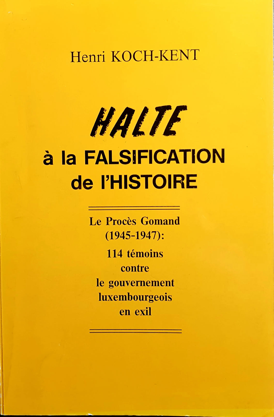 Halte à la Falsification de l'Histoire