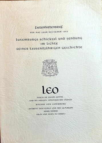 Fastenhirtenbrief für das Jahr des Herrn 1965