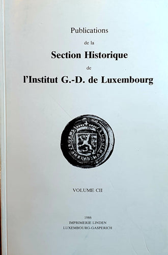Publications de la Section Historique de l'Institut G.-D. de Luxembourg