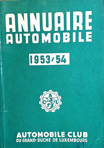 Annuaire Automobile 1953/54