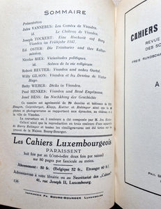 Les Cahiers Luxembourgeois - Vianden- Tome I et II 1931